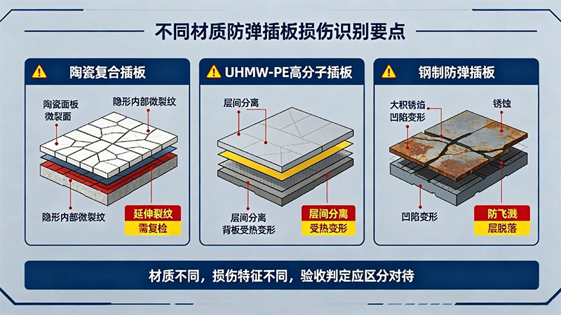 不同材质防弹插板识别要点